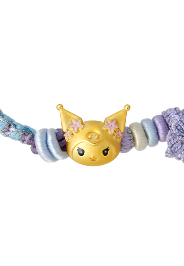 TOMEI Chomel I Sanrio Kuromi 5D Charm with rope, Yellow Gold 999