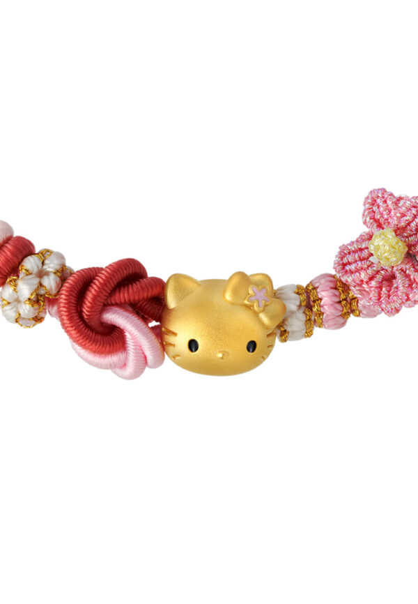 TOMEI Chomel I Sanrio Hello Kitty 5D Charm with rope, Yellow Gold 999