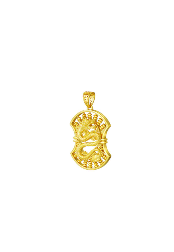TOMEI Blissful Collection Dragon Abacus Pendant, Yellow Gold 916