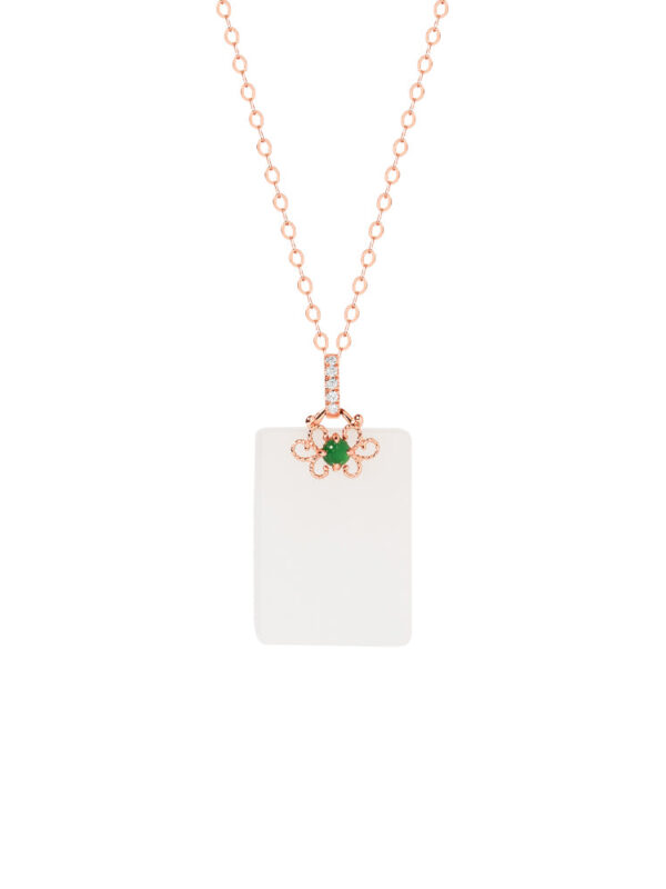 Tomei_0002_GR-JD04475B_1.psd TOMEI Nephrite Series Peace Marker Necklace, Rose Gold 750