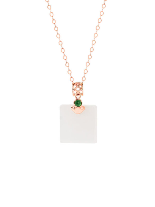 Tomei_0004_GR-JD04382B_1.psd TOMEI Nephrite Series Peace Marker Necklace, Rose Gold 750