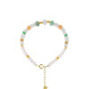 TOMEI [Online Exclusive] Jade and Pearl Bracelet, Silver