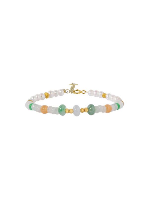 TOMEI [Online Exclusive] Jade and Pearl Bracelet, Silver
