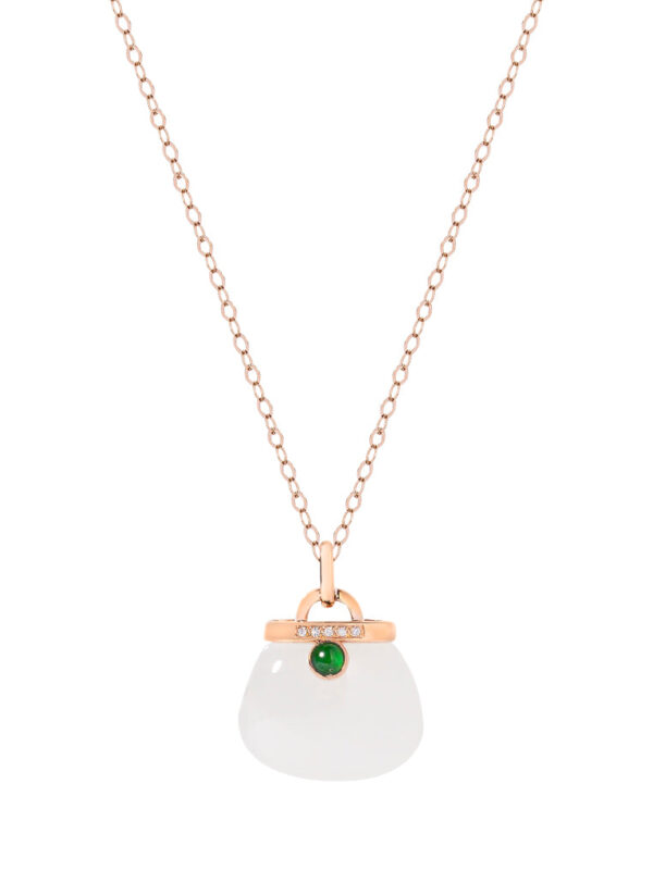 Untitled-1_0002s_0001_Layer1 TOMEI Nephrite Handbag Necklace, Rose Gold 750