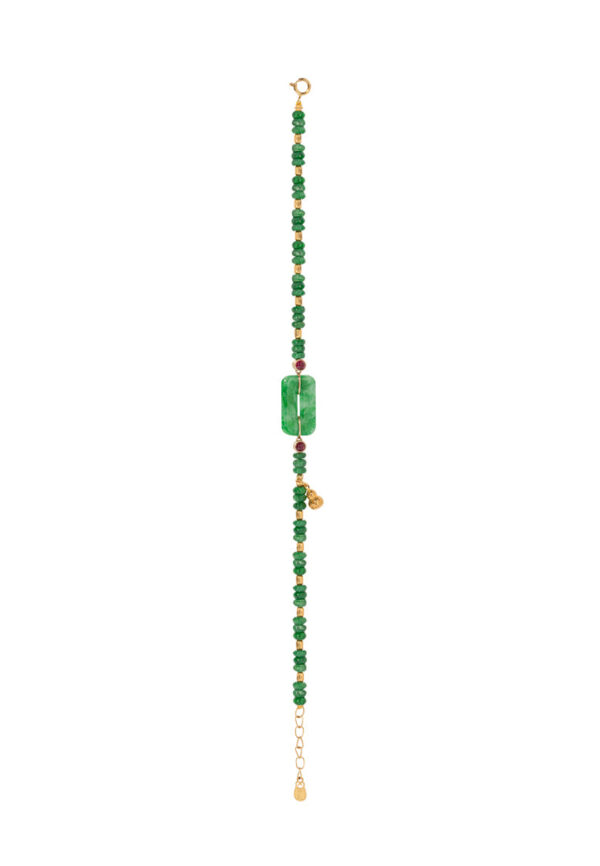 TOMEI Five Blessings Jade Bracelet, Yellow Gold 750