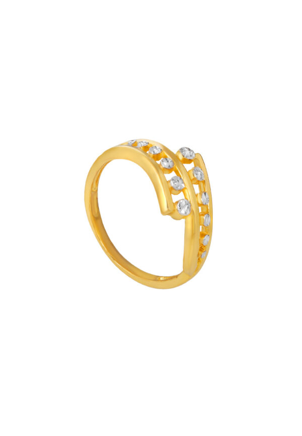 TOMEI Dual-Tone Ring, Yellow Gold 916
