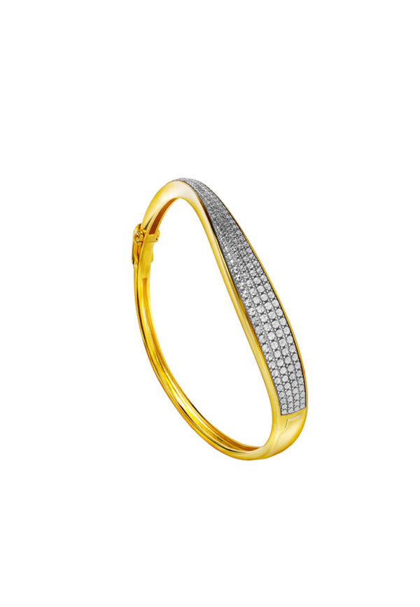 TOMEI Diamond Cut Collection Bangle, Yellow Gold 916