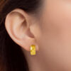 TOMEI Honeycomb-inspired Pattern Earrings, Yellow Gold 916