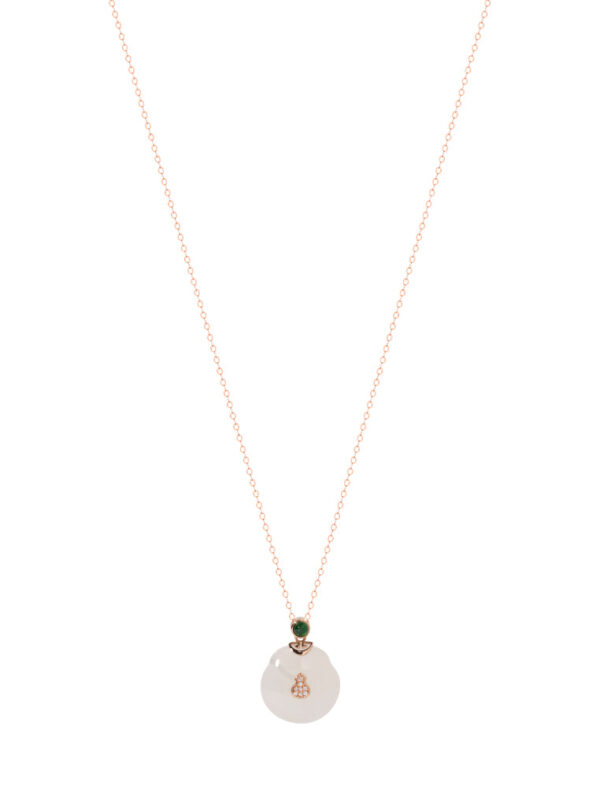 Tomei_0002_GR-JX00750B_1.psd TOMEI Nephrite Series Gourd Necklace, Rose Gold 750