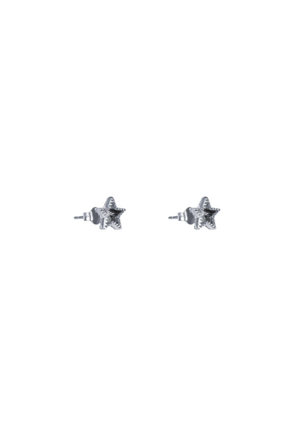 TOMEI Mini Star Earrings, White Gold 750