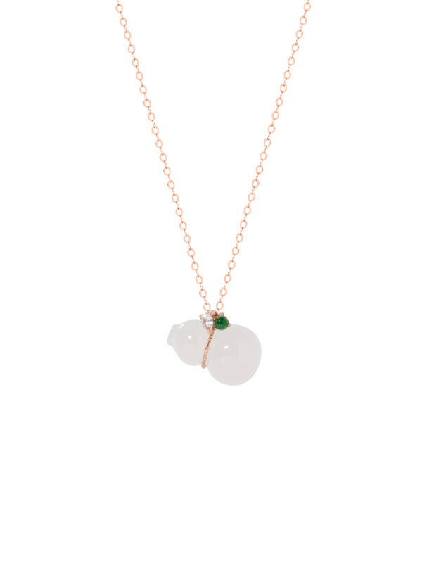 Tomei_0013_GR-JN00729B_1.psd TOMEI Nephrite Series Gourd Necklace, Rose Gold 750