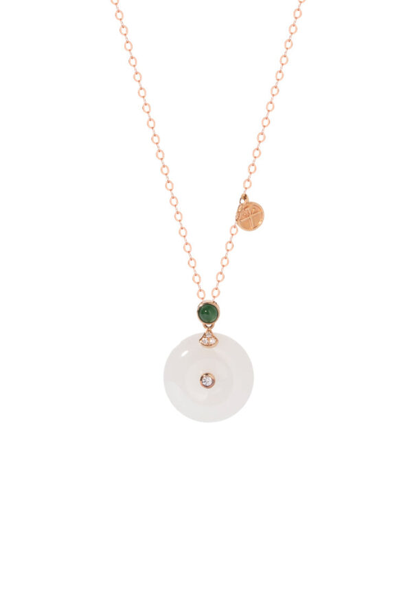 TOMEI Nephrite Series Necklace, Rose Gold 750