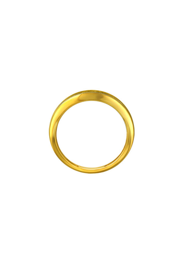 TOMEI Dual-Tone Striated Ring, Yellow Gold 916