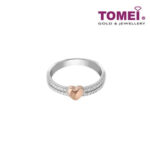 TOMEI Rosey Heart Diamond Ring I White+Rose Gold 585