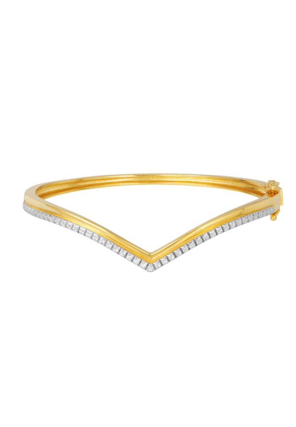 DC-YG1470B-2C-1 TOMEI Diamond Cut Collection V Trend Bangle, Yellow Gold 916