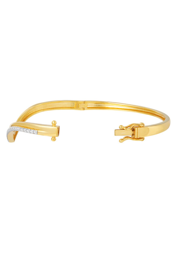 DC-YG1470B-2C-3 TOMEI Diamond Cut Collection V Trend Bangle, Yellow Gold 916