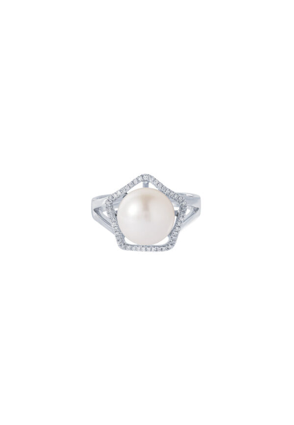TOMEI Pearl Ring, White Gold 585
