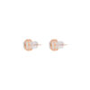 TOMEI Square Shape Nephrite Earrings, Rose Gold 750