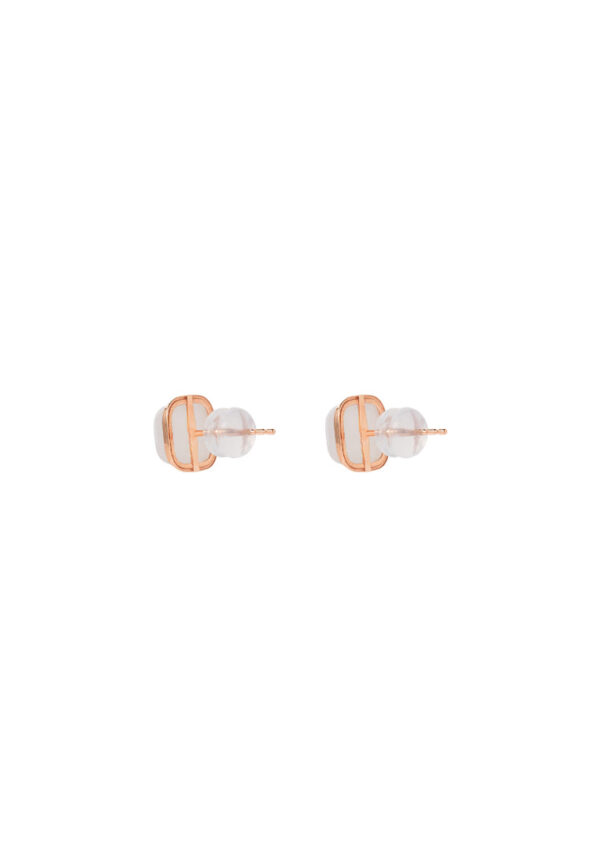 TOMEI Square Shape Nephrite Earrings, Rose Gold 750