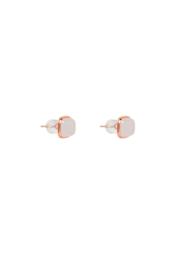 TOMEI Square Shape Nephrite Earrings, Rose Gold 750