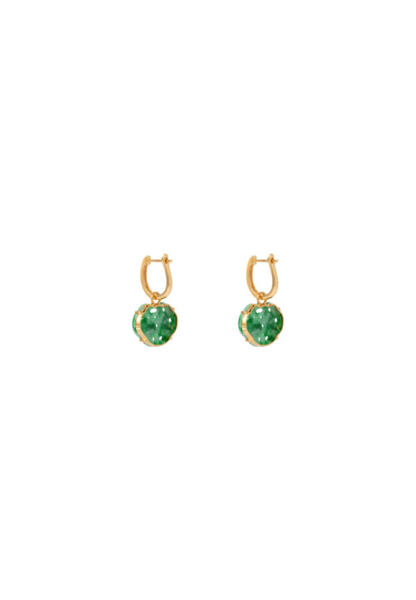 TOMEI Ruyi Lock Jade Earrings, Yellow Gold 750