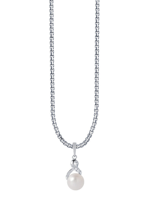 TOMEI Pearl Pendant Set, White Gold 585