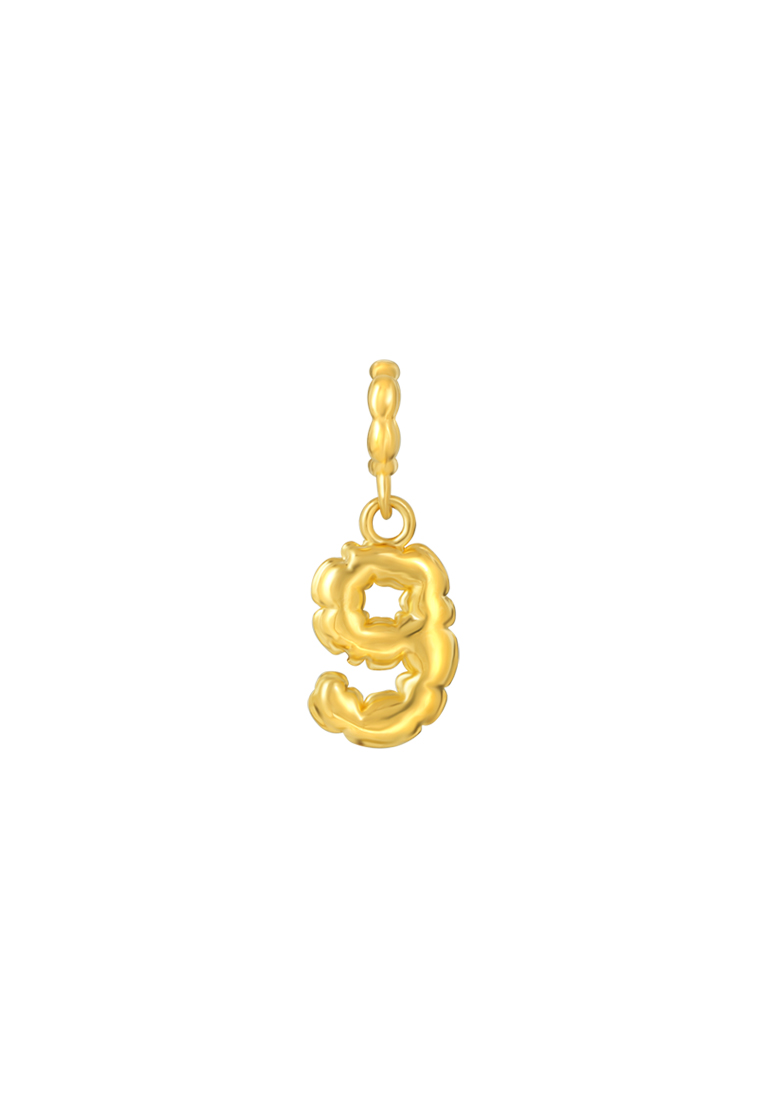 TOMEI Chomel Collection, Number 9 Charm, Yellow Gold 916