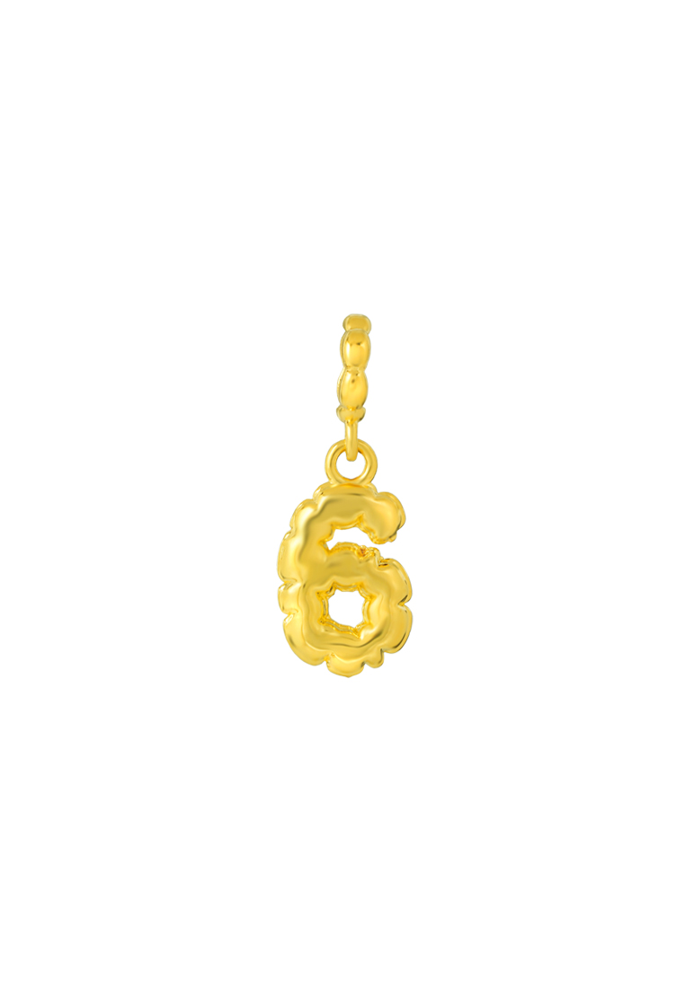 TOMEI Chomel Collection, Number 6 Charm, Yellow Gold 916