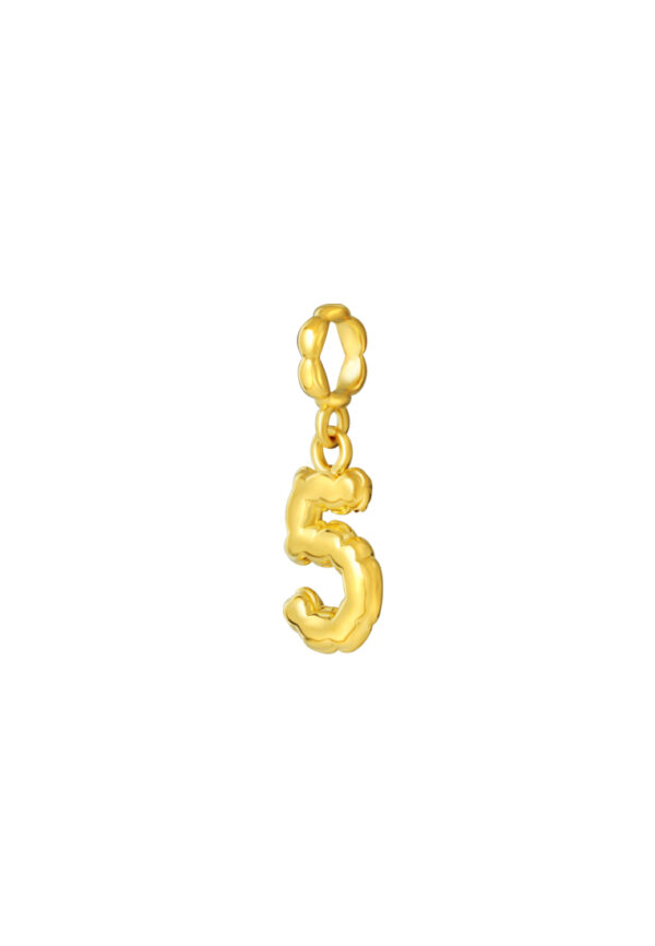 TOMEI Chomel Collection, Number 5 Charm, Yellow Gold 916