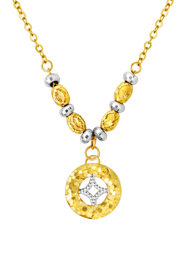 1100x762_0030_9N-KT4459-2C_3 TOMEI Dual-Tone Coin Necklace, Yellow Gold 916