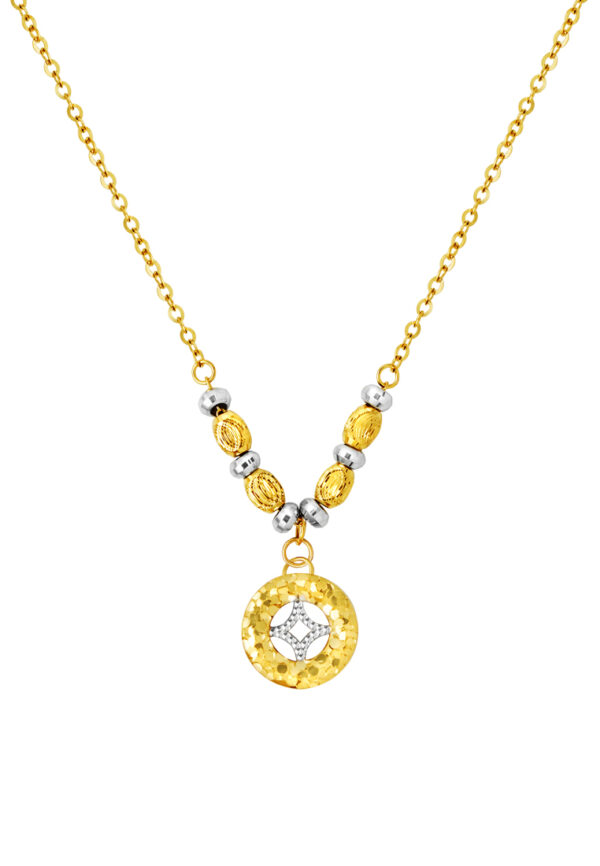 1100x762_0032_9N-KT4459-2C TOMEI Dual-Tone Coin Necklace, Yellow Gold 916