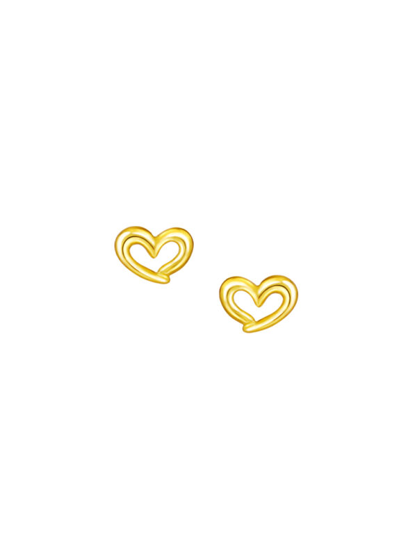 TOMEI Heart Earrings, Yellow Gold 916