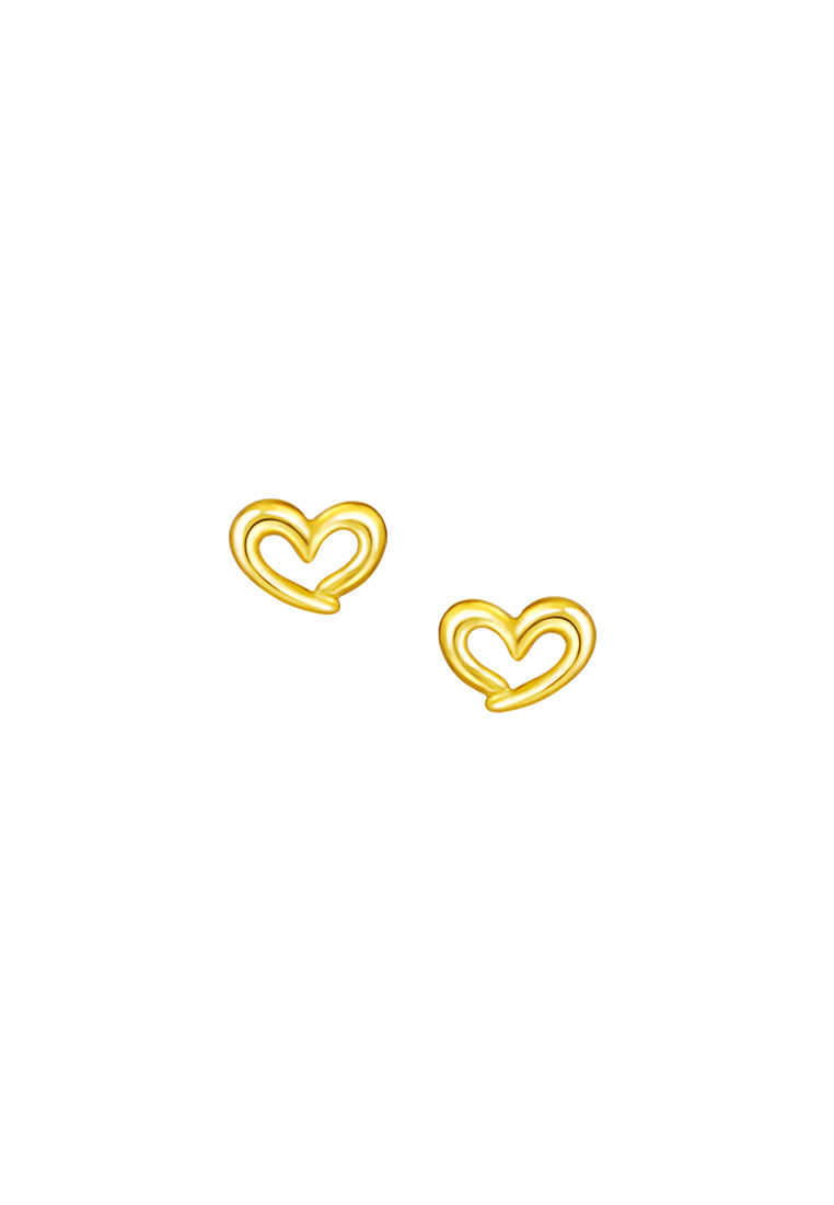 TOMEI Heart Earrings, Yellow Gold 916