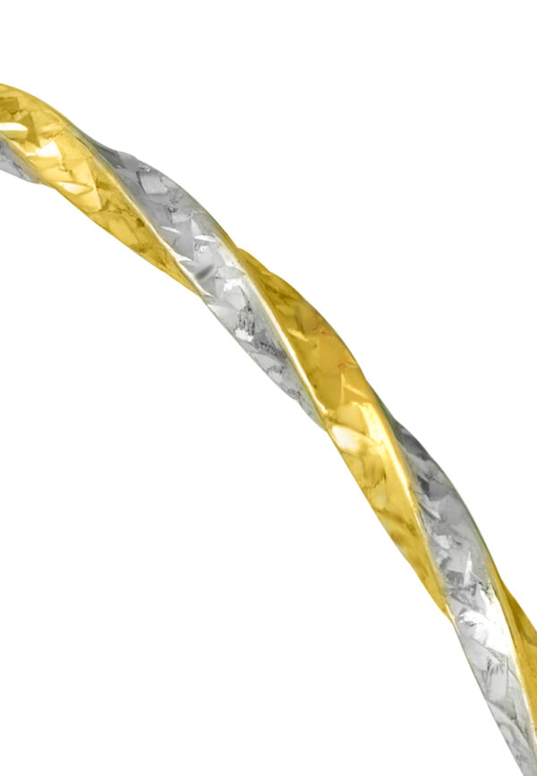TOMEI Dual-Tone Bangle, Yellow Gold 916