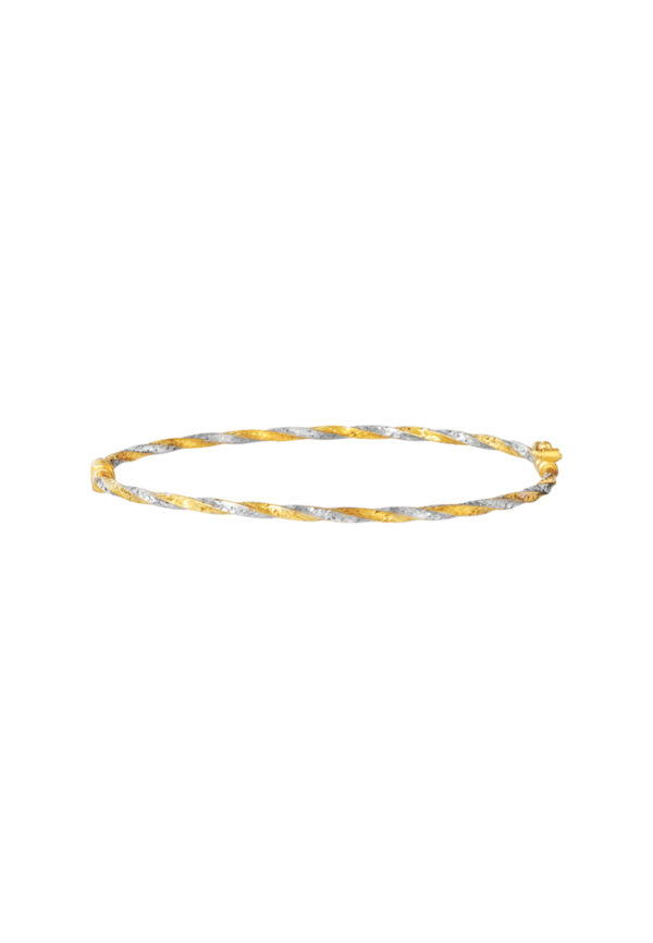 TOMEI Dual-Tone Bangle, Yellow Gold 916
