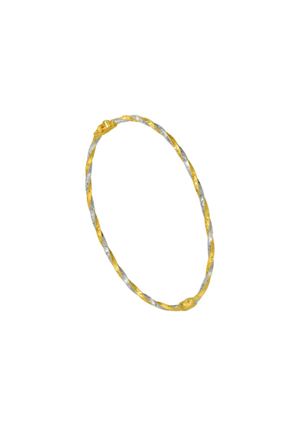 TOMEI Dual-Tone Bangle, Yellow Gold 916