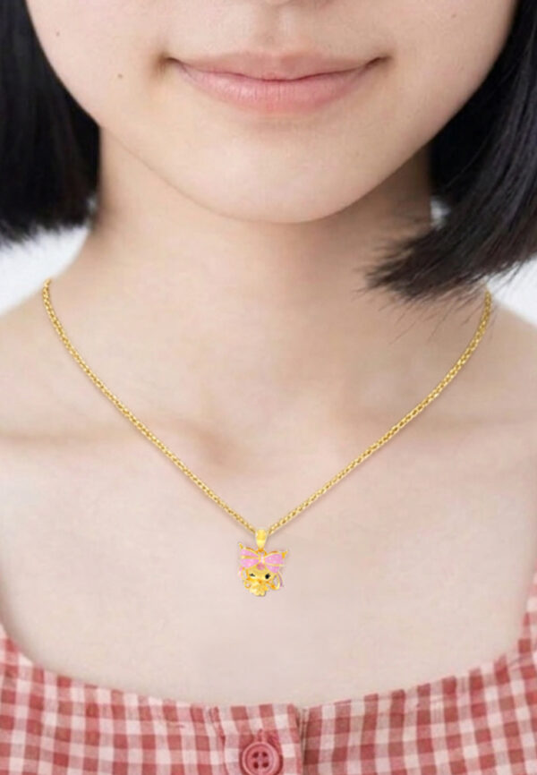 TOMEI I Sanrio Pink Kuromi Pendant, Yellow Gold 916