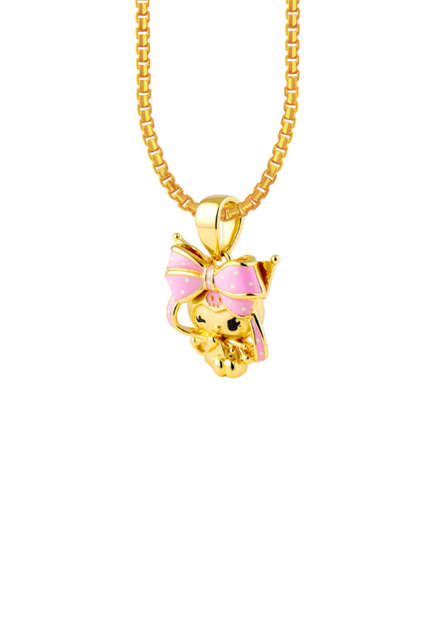 TOMEI I Sanrio Pink Kuromi Pendant, Yellow Gold 916