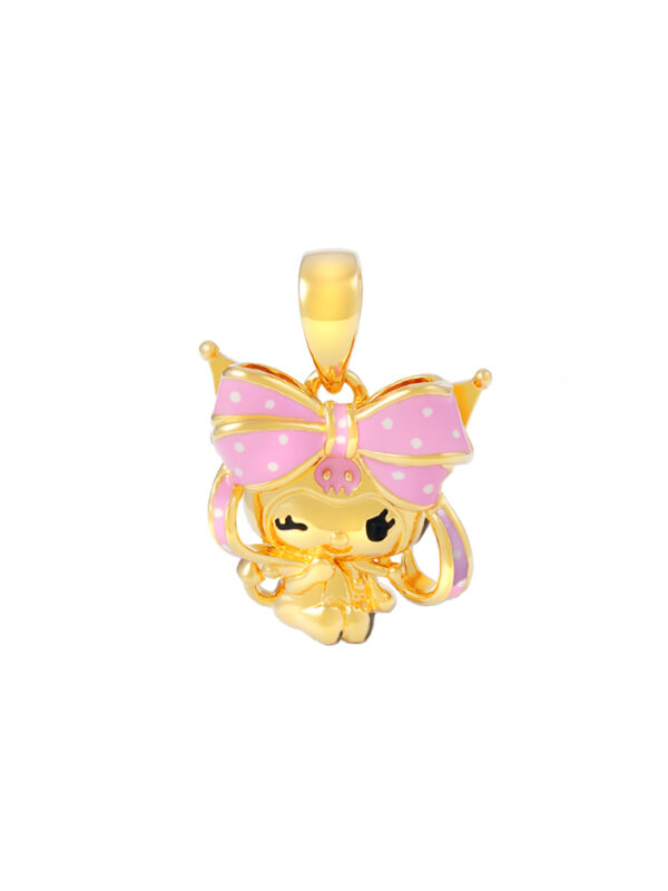 1100x762px_.psd_0003_HK-K-YG1275P-EC TOMEI I Sanrio Pink Kuromi Pendant, Yellow Gold 916