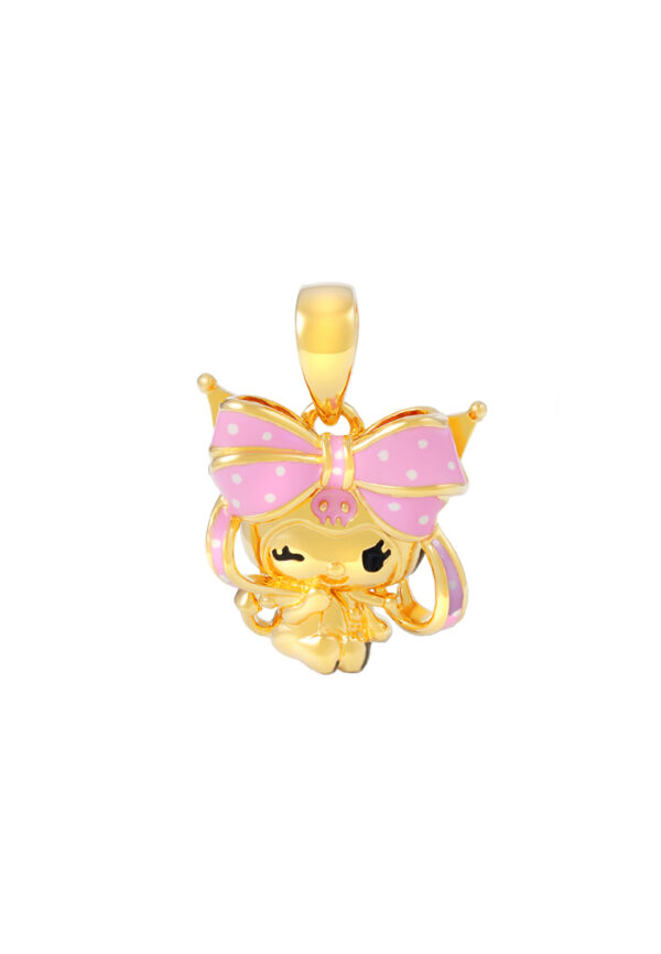 TOMEI I Sanrio Pink Kuromi Pendant, Yellow Gold 916