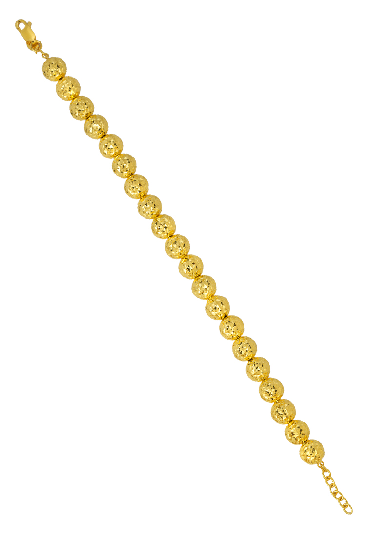 TOMEI Lasered Ball Bracelet, Yellow Gold 916