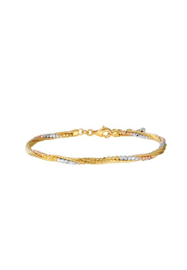 TOMEI Lusso Italia Trio-Tone Bangle, Yellow Gold 916