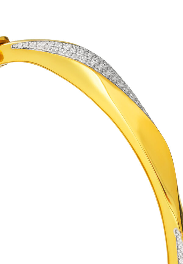 TOMEI Diamond Cut Collection Bangle, Yellow Gold 916