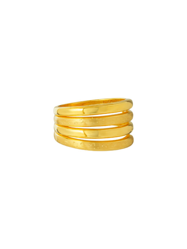 TOMEI Layered Ring, Yellow Gold 916