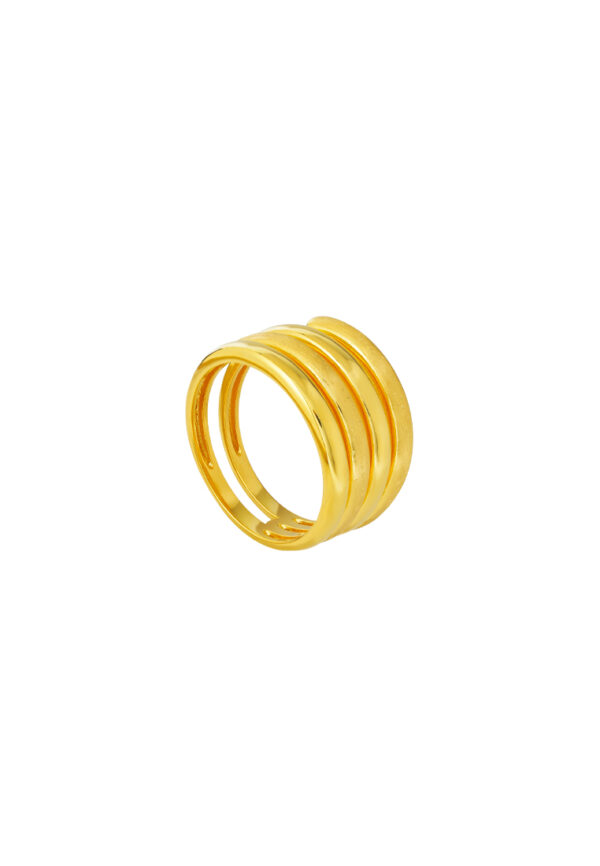 TOMEI Layered Ring, Yellow Gold 916