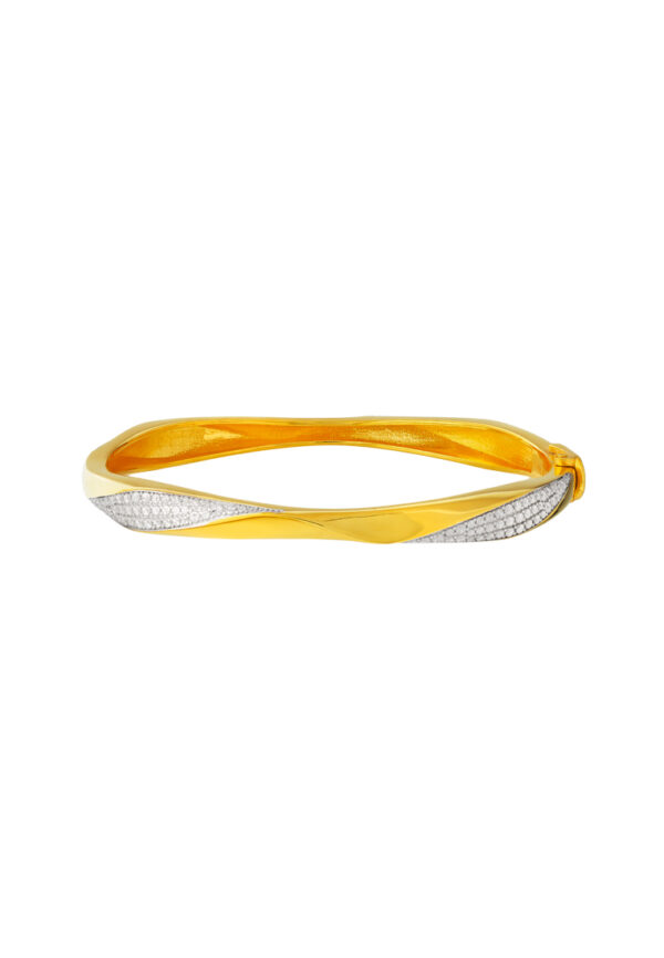 TOMEI Diamond Cut Collection Bangle, Yellow Gold 916