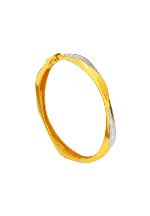 TOMEI Diamond Cut Collection Bangle, Yellow Gold 916