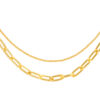 TOMEI Paperclip & Chain Necklace 5D, Yellow Gold 999