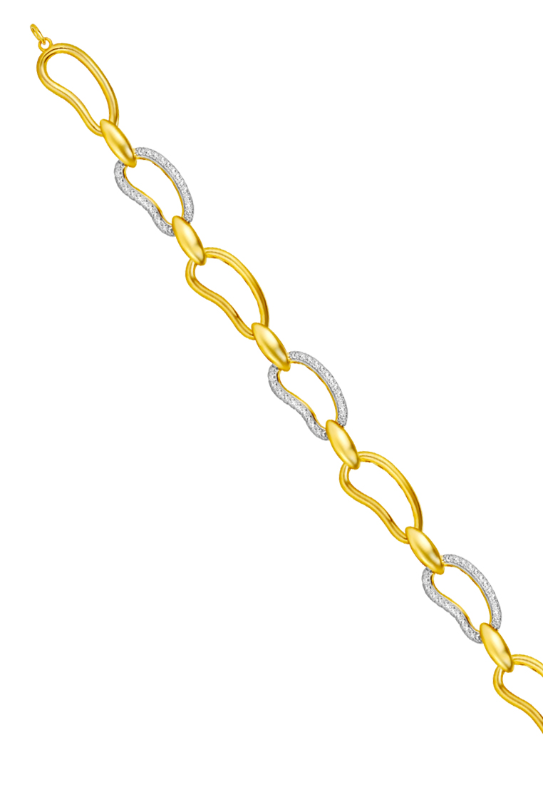 TOMEI Diamond Cut Collection Bracelet, Yellow Gold 916