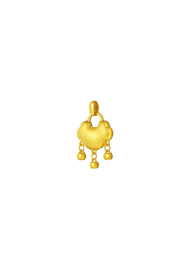 TOMEI Lucky Lock Pendant, Yellow Gold 916